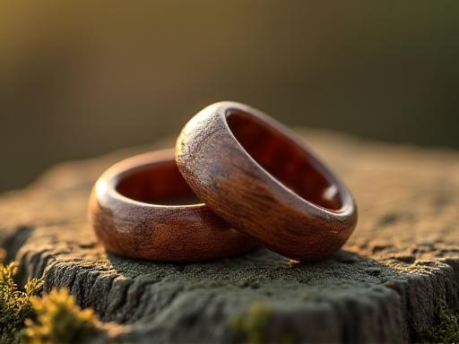 Alianças de casamento em madeira